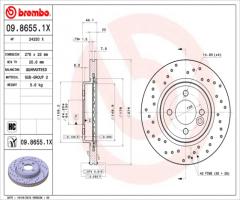 Brembo 09.8655.1x tarcza hamulc. mini cooper,one  01-06 przód, mini mini (r50, r53)