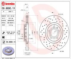Brembo 09.8690.1x tarcza hamulc. audi a6 97-04, audi a4 (8e2, b6), seat exeo (3r2)