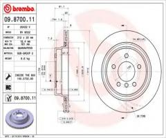 Brembo 09.8700.11 tarcza hamulc. bmw 3 e36 m3  92-99 prawy tył, bmw 3 (e36) coupe 