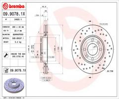 Brembo 09.9078.1x tarcza hamulc. renault clio iii  05-, dacia logan (ls_), nissan micra c+c (k12)
