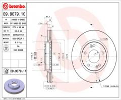 Brembo 09.9079.11 tarcza hamulc. hyundai santa fe  00-06  wen, hyundai santa fÉ i (sm)