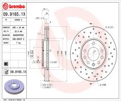 Brembo 09.9165.1x tarcza hamulc. opel vectra c  02-08 1,6-2,2dti, cadillac bls wagon, opel vectra c