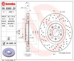 Brembo 09.9365.2x tarcza hamulc. alfa romeo 159  06- przód, alfa romeo 159 (939)