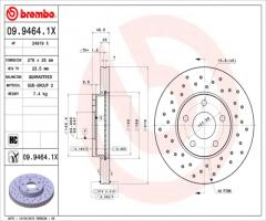 Brembo 09.9464.1x tarcza hamulc. ford focus ii  04-11, ford c-max (dm2), volvo c30