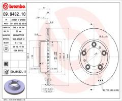 Brembo 09.9482.11 tarcza hamulc. porsche boxster  96-04 przód, porsche boxster (986)