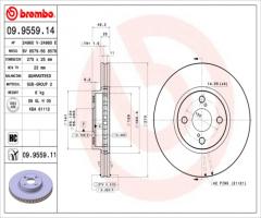 Brembo 09.9559.11 tarcza hamulc. toyota corolla  01-, toyota corolla kombi (_e12j_, _e12t_)