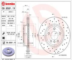 Brembo 09.9581.1x tarcza hamulc. bmw x3 e83  03-10, bmw x3 (e83)