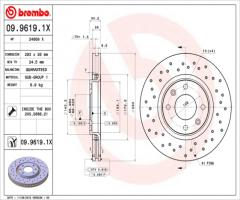 Brembo 09.9619.1x tarcza hamulc. citroen c4  04-, citroËn berlingo (b9)