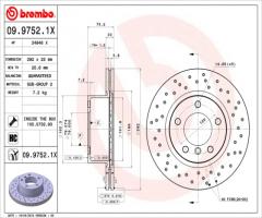 Brembo 09.9752.1x tarcza hamulc. bmw 3 e90  05-07, bmw 1 (e81)