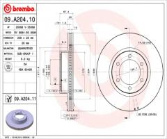 Brembo 09.a204.11 tarcza hamulc. toyota land cruiser  03- wen, toyota land cruiser (kdj12_, grj12_)