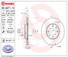 Brembo 09.a271.11 tarcza hamulc. suzuki swift iii  05-, opel agila (b) (h08), suzuki splash
