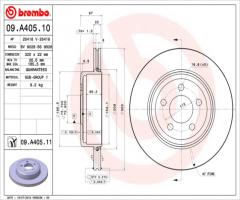 Brembo 09.a405.11 tarcza hamulc. chrysler 300c  04-12 tył wen., lancia thema (lx)