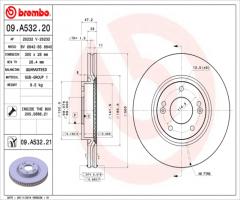 Brembo 09.a532.21 tarcza hamulc. hyundai i30  07-, hyundai i30 (gd), kia cee`d