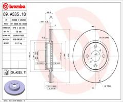 Brembo 09.a535.11 tarcza hamulc. toyota yaris  06- przod (+abs)