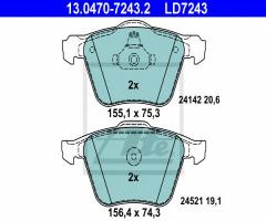 Ate 13.0470-7243 klocki hamulcowe volvo v70 07- przód, ford s-max (wa6), volvo v60