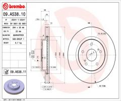 Brembo 09.a538.11 tarcza hamulc. suzuki grand vitara  05-, suzuki grand vitara ii (jt)