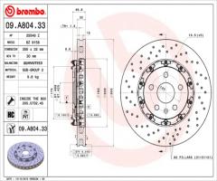 Brembo 09.a804.33 tarcza hamulc. opel insignia opc  09- przód