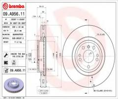 Brembo 09.a956.11 tarcza hamulc. mercedes w166 m-klasa  11- przód, mercedes-benz klasa m (w166)