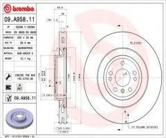 Brembo 09.a958.11 tarcza hamulc. mercedes w166 m-klasa  11- przód, mercedes-benz klasa m (w166)
