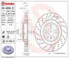 Brembo 09.a958.21 tarcza hamulc. mercedes w166 m-klasa  11- przód, mercedes-benz klasa m (w166)
