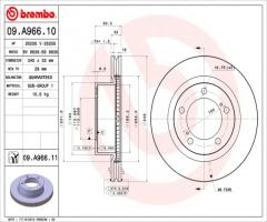 Brembo 09.a966.11 tarcza hamulc. toyota landcruiser  08- przód, toyota land cruiser (vdj20_, uzj20_)