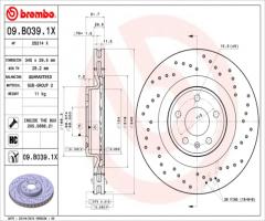 Brembo 09.b039.1x tarcza hamulc. audi a5 07-, audi a4 (8k2, b8)