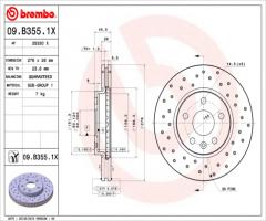 Brembo 09.b355.1x tarcza hamulc. opel astra j  09-, chevrolet aveo hatchback (t300), opel astra j
