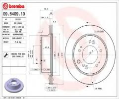 Brembo 09.b409.10 tarcza hamulc. kia sorento  06- tył, kia sorento i (jc)