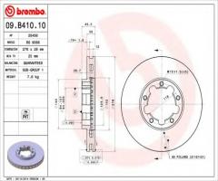 Brembo 09.b410.10 tarcza hamulc. nissan cabstar  06- przód