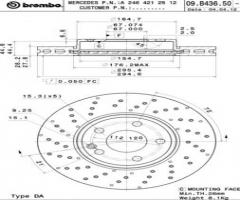 Brembo 09.b436.51 tarcza hamulc. mercedes w246 b-klasa  11- przód