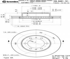 Brembo 09.b461.11 tarcza hamulc. toyota land cruiser  02-, toyota land cruiser (kdj12_, grj12_)