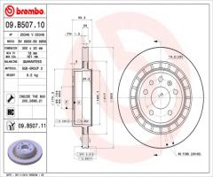 Brembo 09.b507.11 tarcza hamulc. saab 9-5  02-09 tył wen., saab 9-5 (ys3e)