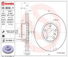 Brembo 09.b538.11 tarcza hamulc. bmw 7 e65/e66  05-08 750, bmw 7 (e65, e66, e67)