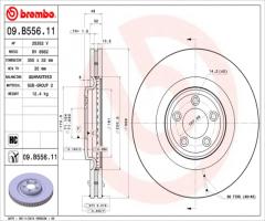 Brembo 09.b556.11 tarcza hamulc. jaguar xf  09-15 przód, jaguar f-type coupe