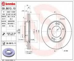 Brembo 09.b613.11 tarcza hamulc. kia sorento  06-, kia sorento i (jc)