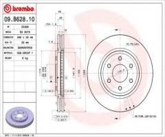 Brembo 09.b628.10 tarcza hamulc. nissan navara  05-, nissan navara (d40)