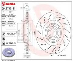 Brembo 09.b747.51 tarcza hamulc. mercedes c218 cls500  11- przód, mercedes-benz cls (c218)