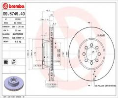 Brembo 09.b749.40 tarcza hamulc. mercedes sprinter 616cdi  01- przód