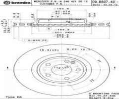 Brembo 09.b807.41 tarcza hamulc. mercedes w176 a-klasa  12- przód, mercedes-benz cla coupe (c117)