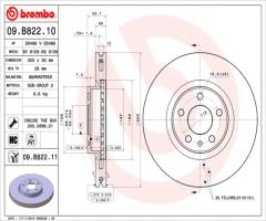 Brembo 09.b822.11 tarcza hamulc. audi q5  12- przód, audi q5 (8r)