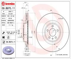 Brembo 09.b970.11 tarcza hamulc. audi a6  11- przód, audi a4 (8k2, b8), porsche macan