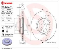 Brembo 09.b972.11 tarcza hamulc. audi a6  11- przód, audi a4 (8k2, b8)
