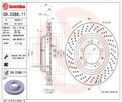 Brembo 09.c088.11 tarcza hamulc. porsche 911 (993)  95-97 lewy tył, porsche 911 (993)