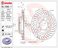 Brembo 09.c089.11 tarcza hamulc. porsche 911 (993)  95-97 prawy tył, porsche 911 (993)