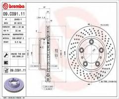 Brembo 09.c091.11 tarcza hamulc. porsche boxster  04-09 pp, porsche boxster (987)