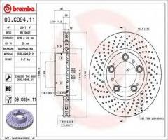 Brembo 09.c094.11 tarcza hamulc. porsche boxster  99-11 lp, porsche boxster (987)