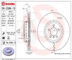 Brembo 09.c399.13 tarcza hamulc. bmw 3 f30,f35,f80  11- przód, bmw 3 (f30, f35, f80)