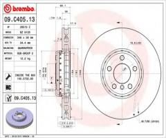 Brembo 09.c405.13 tarcza hamulc. bmw 5 f10  10- lewy przód, bmw 6 (f13) coupe 