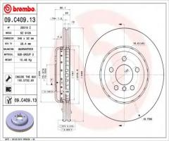 Brembo 09.c409.13 tarcza hamulc. bmw 5 f10  10-  przód, bmw 5 (f10, f18)