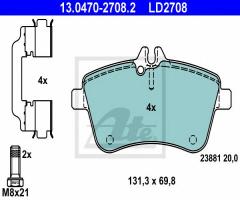 Ate 13.0470-2708 klocki hamulcowe mercedes w245 b-klasa 04-, mercedes-benz klasa a (w169)